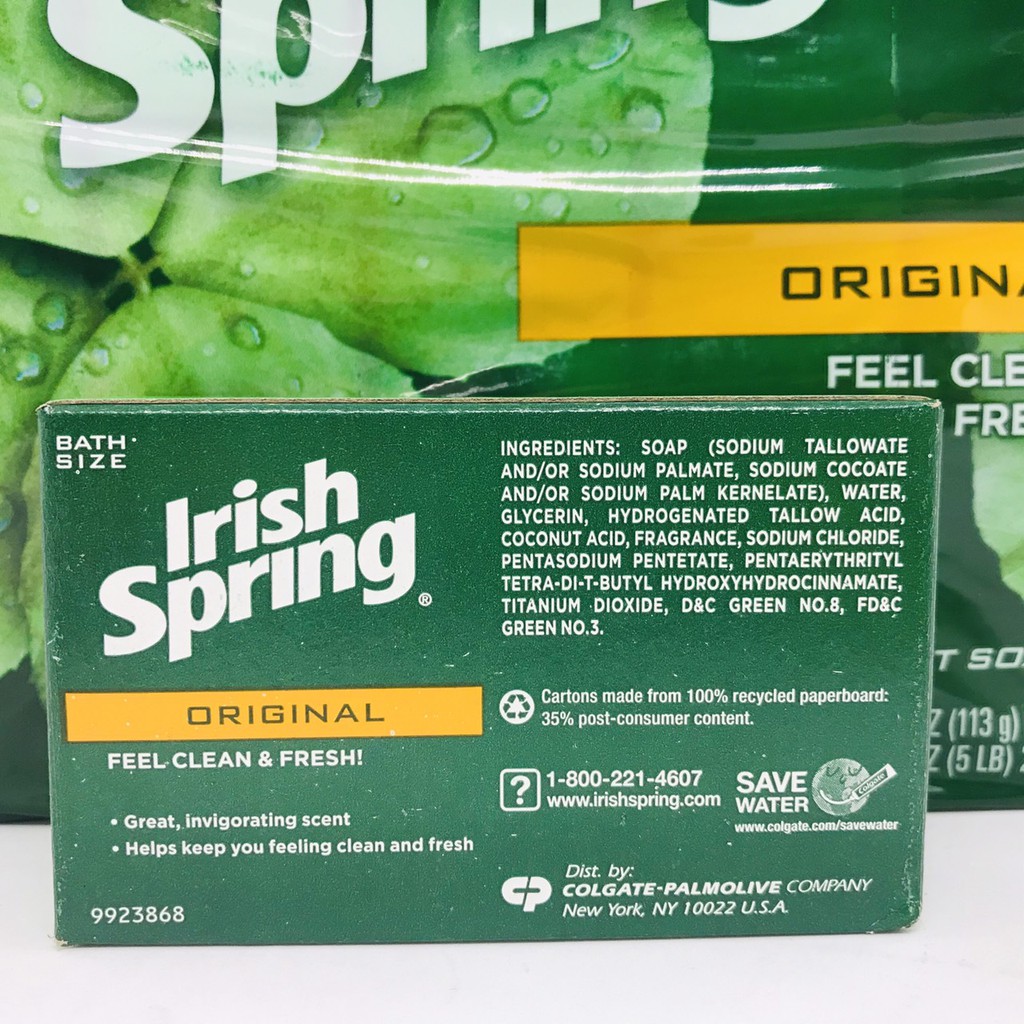 [MẪU MỚI NHẤT] LỐC 20 XÀ BÔNG CỤC IRISH SPRING ORIGINAL FEEL CLEAN AND FRESH MỸ - 113G THƠM MÁT DIỆT KHUẨN