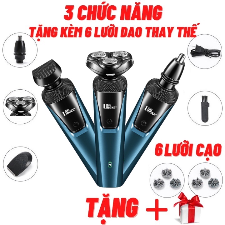 Máy cạo râu thông minh LINGKE FS3188 , máy cạo râu đa năng chống nước cao cấp 𝟎𝟏