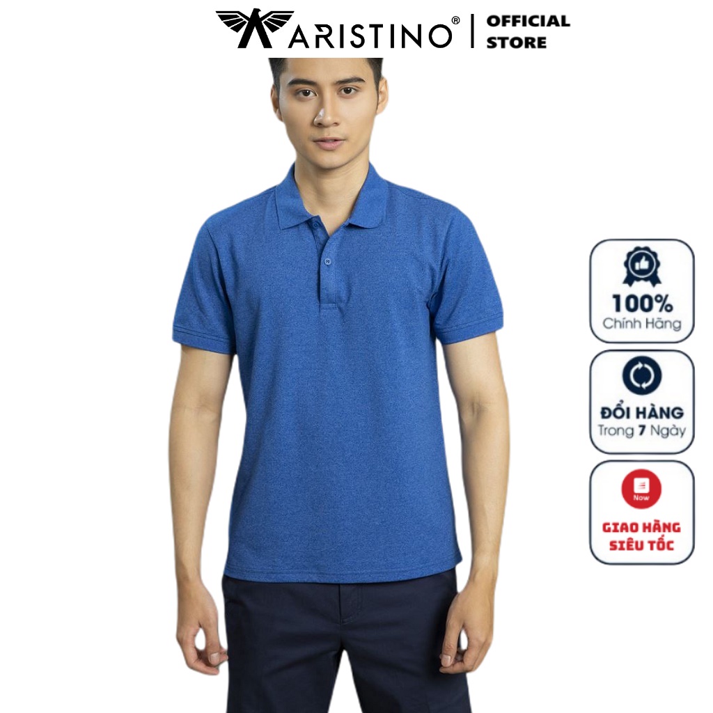 Áo Thun Nam Có Cổ Polo Nam Ngắn Tay Aristino APS014S1 Trơn Màu Chất Liệu CVC Cao Cấp Chất Lượng Dáng Regular Suông Nhẹ