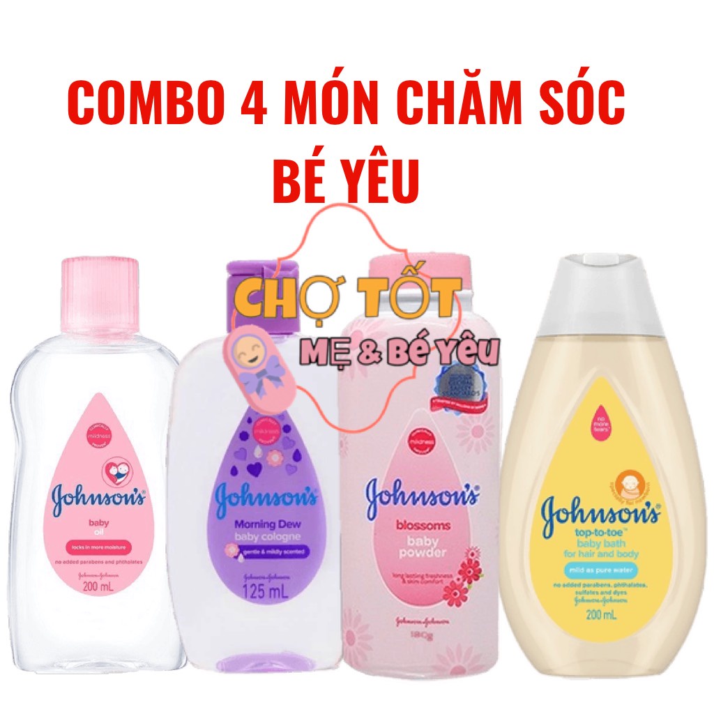 Combo Chăm Sóc Trẻ Sơ Sinh 4 món ( dầu massage, nước hoa, sữa tắm gội,phấn thơm)