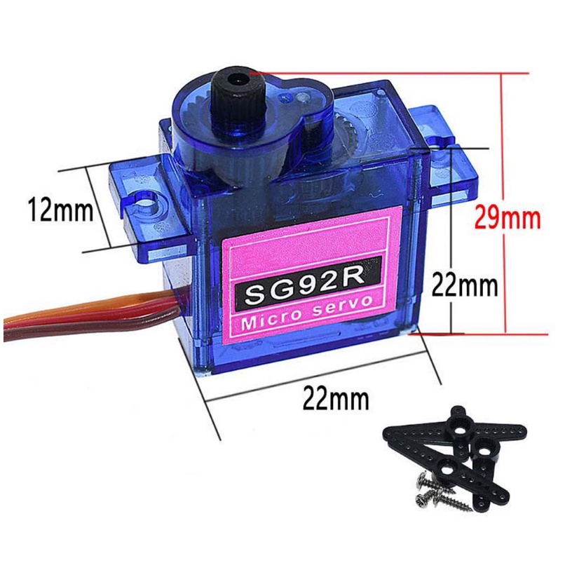 Servo SG92R 2.5kg, mạnh, độ nhạy cao, 11g, 0-180 độ kèm phụ kiện, Thay Thế servo 9g cho máy bay điều khiển từ xa
