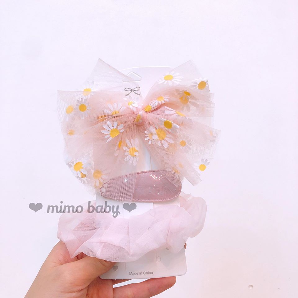 Set kẹp tóc họa tiết hoa cúc xinh xắn