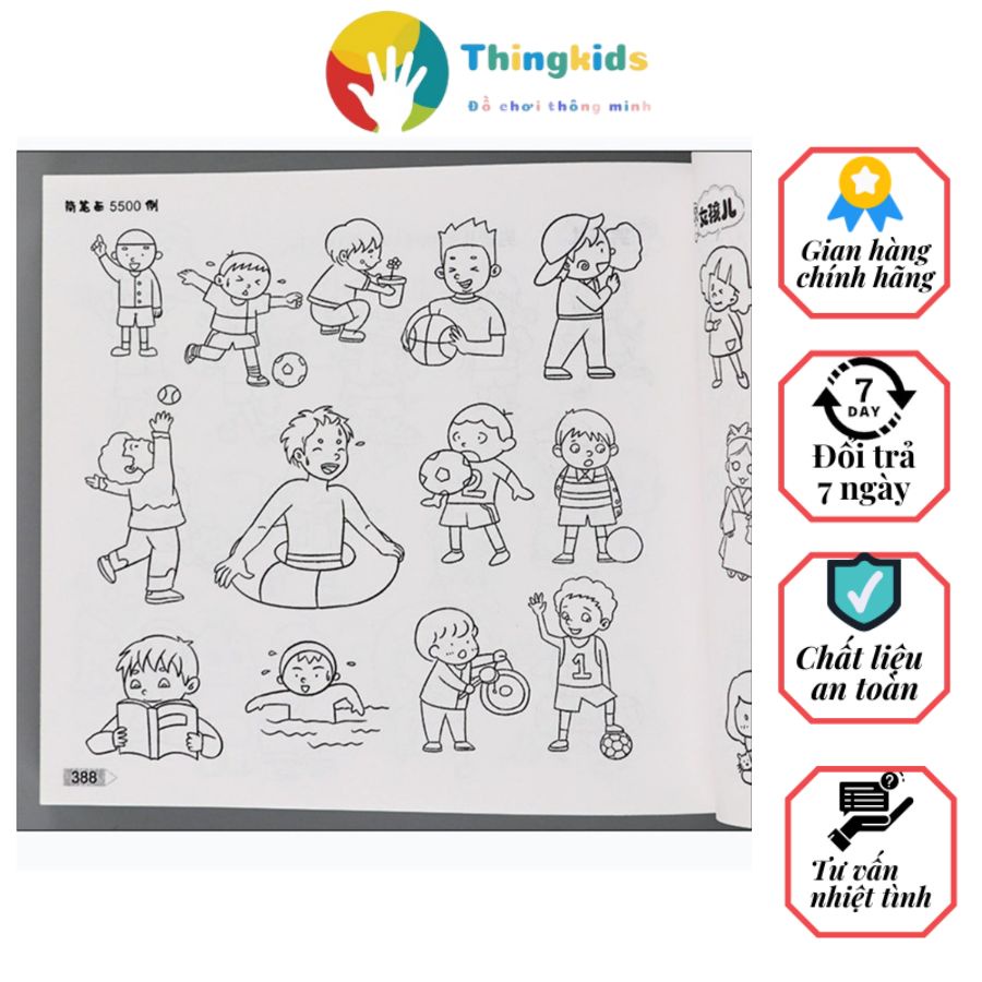 Bộ sách tô màu 5000 hình kèm hộp bút màu - Thingkids