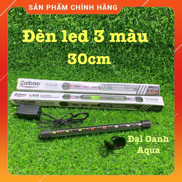 Đèn Led Chìm CAIBAO T4-30 3 Màu Dùng Cho Bể Cá Cảnh 30-40cm (ÁNH SÁNG 3 MÀU RGB)