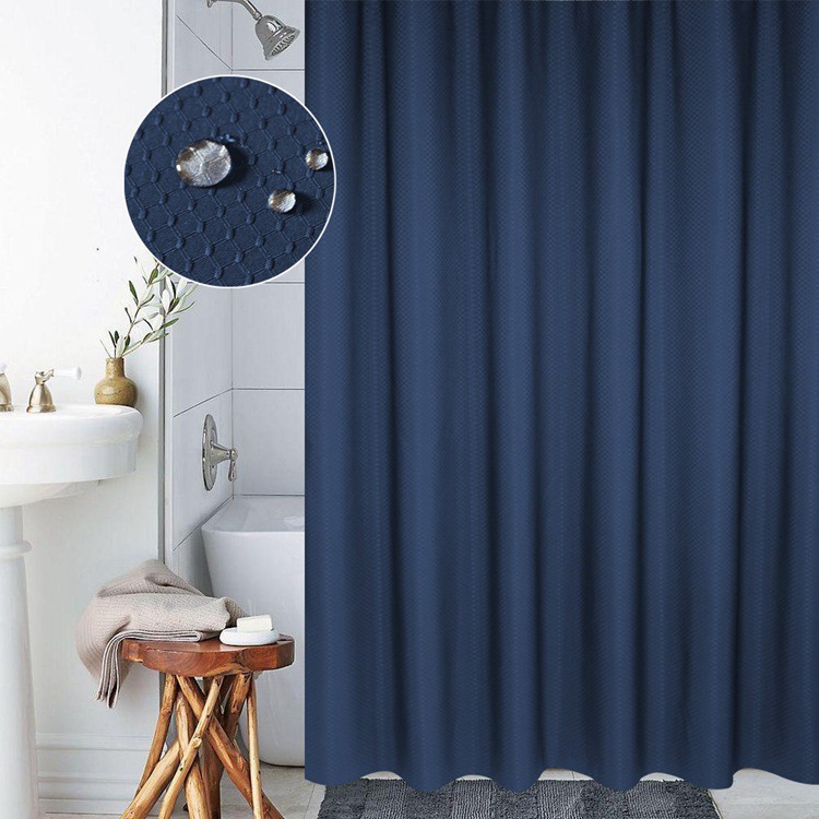 Rèm phòng tắm chất liệu polyester dày dặn chống thấm nước họa tiết tổ ong tùy chọn màu sắc
