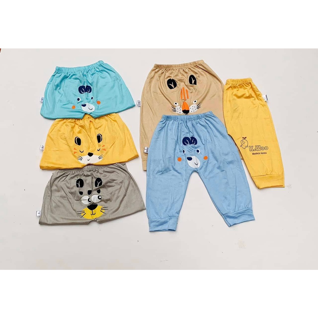 Quần Dài Mông Thú Vải Thun Lạnh Cho Bé Size Từ 5-15kg