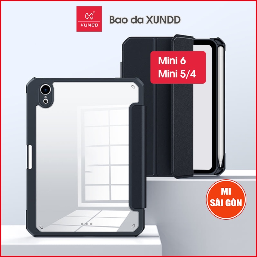 [Hỏa Tốc HCM] Bao da XUNDD iPad Mini 6 / Mini 5/4 (BEATLE DREAM SERIES) - Có ngăn đựng bút, Lưng trong - Đen