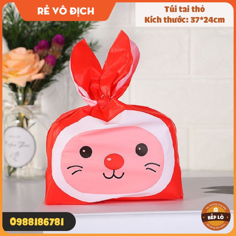 Túi Tai Thỏ Cỡ Đại Đựng Bánh Kẹo Xinh Xắn Dễ Thương Size 24*37cm - Set 10 túi