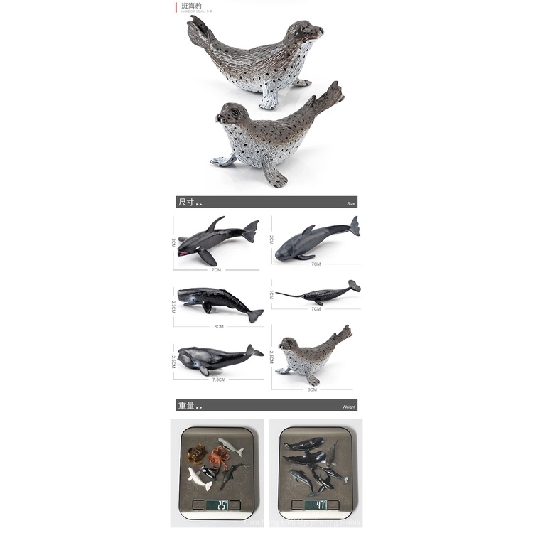 Set 12 mô hình động vật biển đồ chơi cho bé