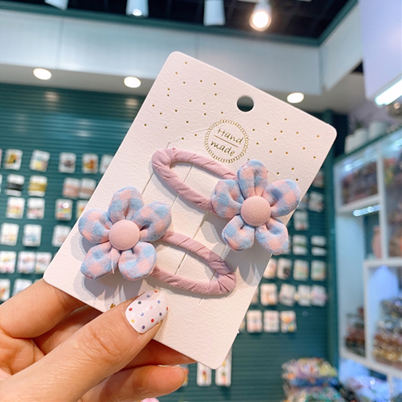 Kẹp Tóc Vải Họa Tiết Hoa Xinh Xắn Cho Bé Gái