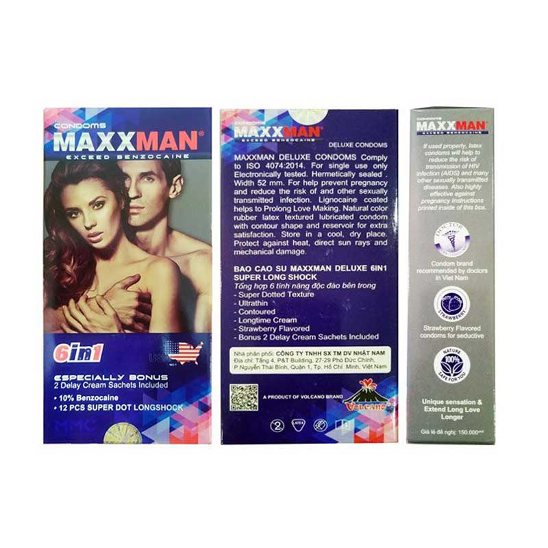 Bao cao su MaxxMan 6in1 gai lớn, kéo dài thời gian quan hệ