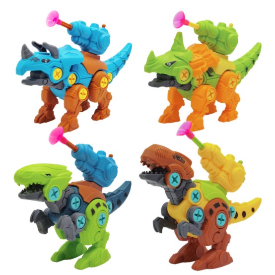 Đồ Chơi Trẻ Em Lắp Ráp - Lắp Ghép khủng Long Có Trang Bị Thêm Súng Bắn Dính Tường quà tặng cho bé