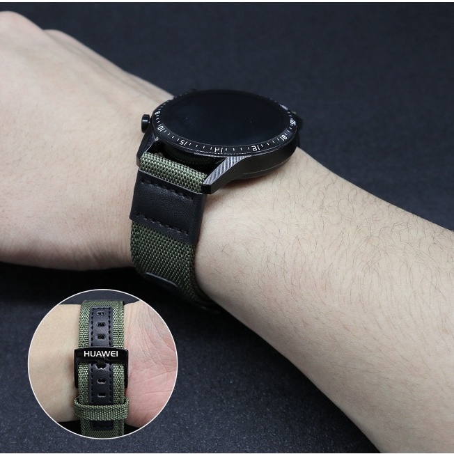 Dây Đeo Bằng Da nylon 22mm Cho Đồng Hồ huawei gt3 46mm / gt2 46mm / pro / gt2e / watch3pro honor magic2 46mm / gs pro