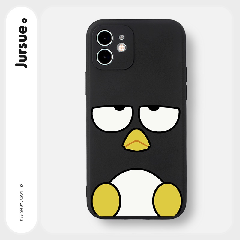 Ốp lưng JURSUE mềm hoạt hình dễ thương đẹp đen Cho iPhone 14 13 12 11 Pro Max SE 2020 X XR XS 8 7 ip 6S 6 Plus Y2321