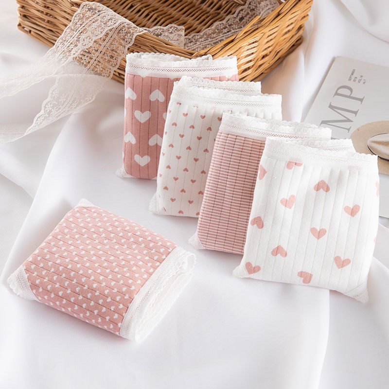 Quần Lót Nữ Cotton Tinh Khiết Tim Tình Yêu Xuất Nhật - Hàng Loại Đẹp - Moon Underwear