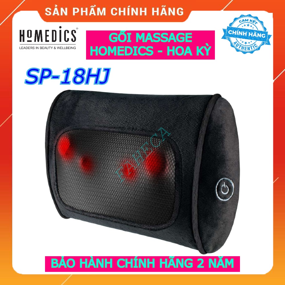 Gối massage Shiatsu kèm nhiệt Shiatsu SP-18HJ Massage Pillow with Soothing Heat - Nhập khẩu Hoa Kỳ - Bảo hành chính hãng