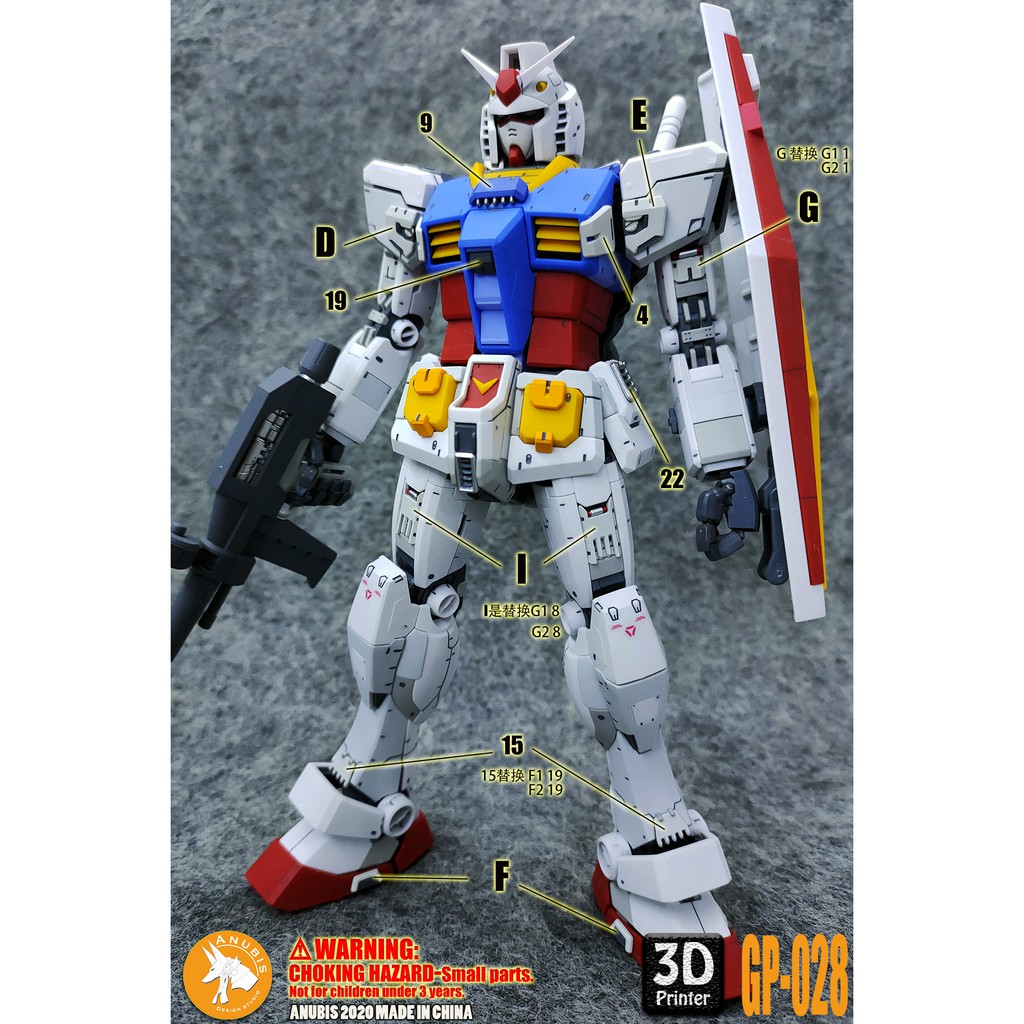 PHỤ KIỆN MOD ANUBIS - CHI TIẾT NHỰA MÔ HÌNH IN 3D CHO MG 1/100 RX-78 VER 3.0 - GP028