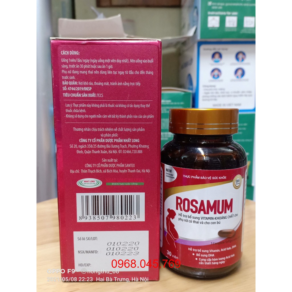 Viên uống ROSAMUM lọ 30 viên Bổ Sung Vitamin và khoáng chất cho bà bầu