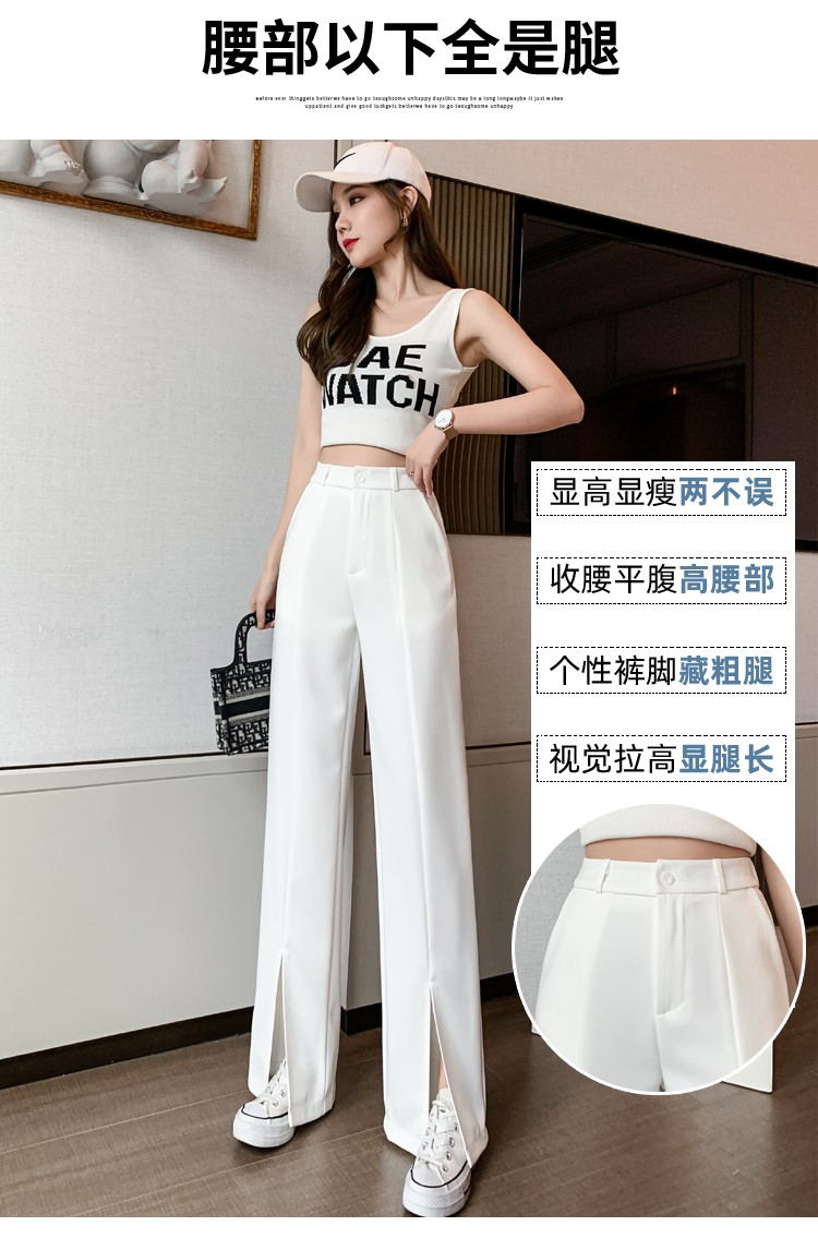 Quần Dài Lưng Cao Ống Suông Xẻ Tà Cá Tính Cho Nữ Size S-2xl