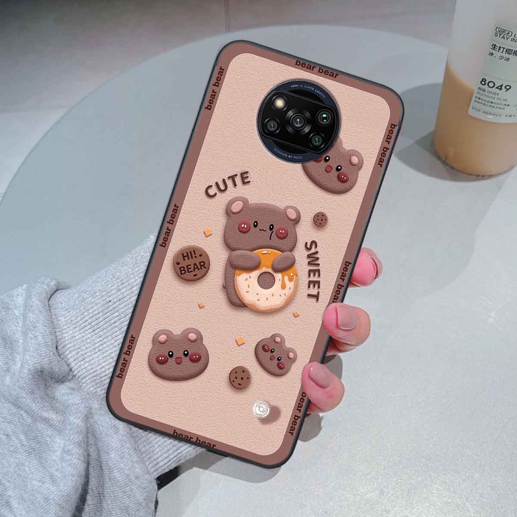 Ốp Xiaomi Poco X3 / Poco X3 Pro bear brick, gấu đáng yêu, dễ thương