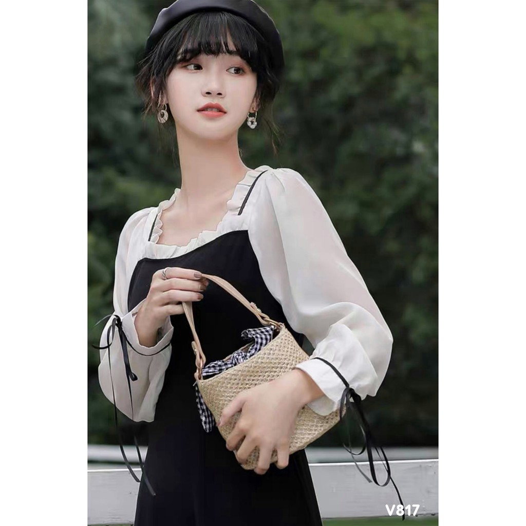 Váy vintage dáng dài tiểu thư 87 | BigBuy360 - bigbuy360.vn