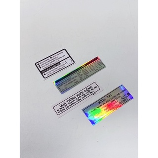 Tem thông số dành cho xe Honda Wave anpha (1 bộ 5 miếng)
