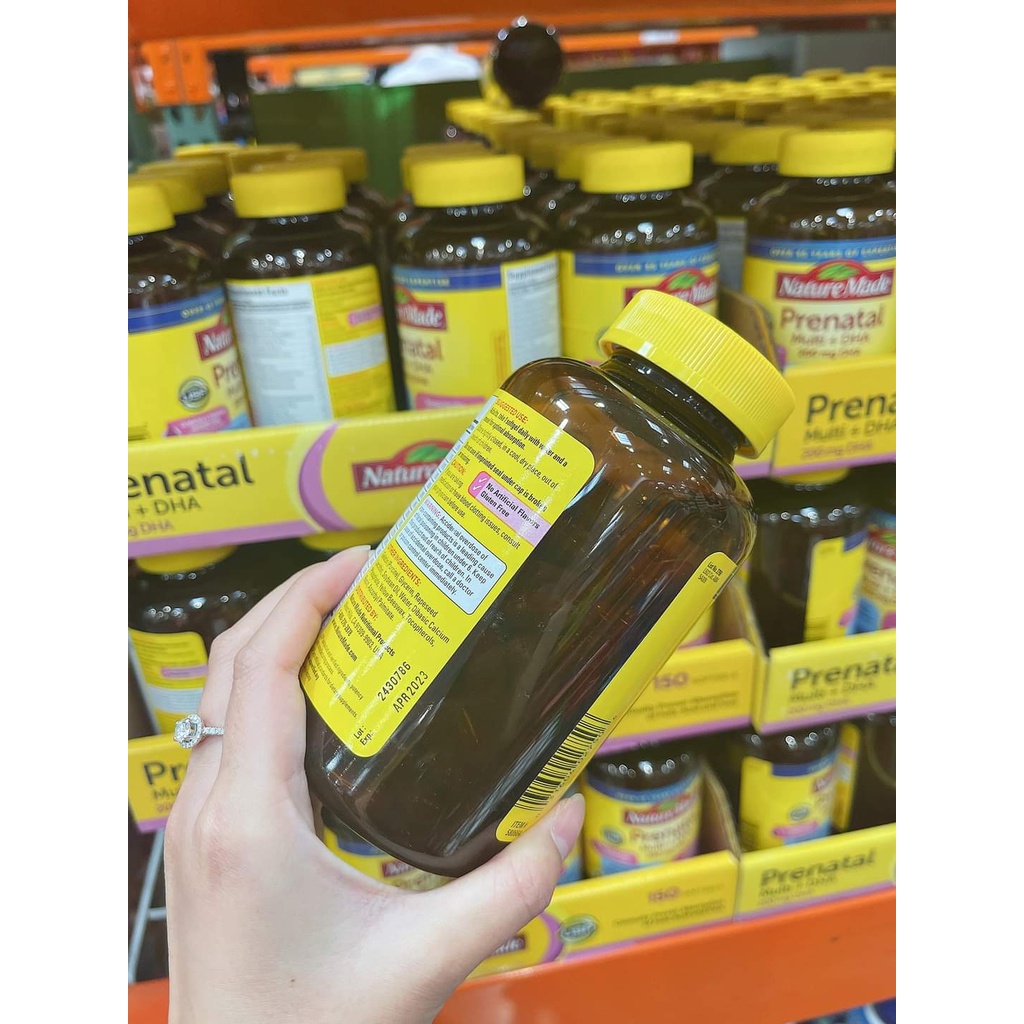 Vitamin tổng hợp cho bà bầu Prenatal + DHA 200mg Nature Made Mỹ 200mg 150 viên date 2024