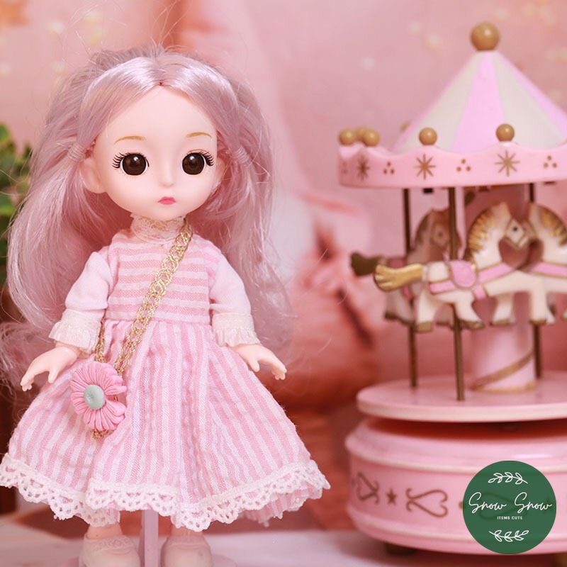 Búp Bê Barbie 17cm Dễ Thương Nhiều Mẫu Cho Bé Có 13 Khớp Nối Kèm Váy và Giày Siêu Xinh