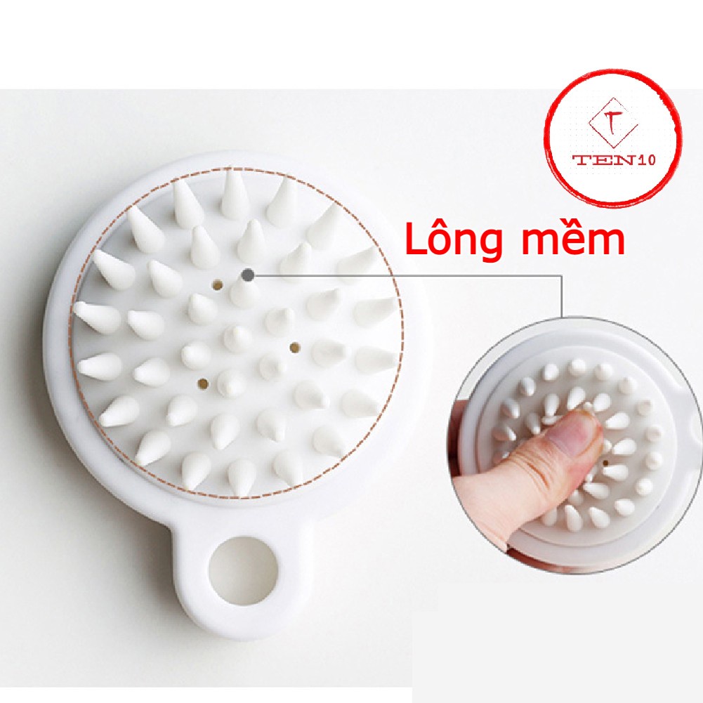 Lược gội đầu silicon massage da đầu chải đầu khi tắm giúp tóc chắc khỏe chống gãy rụng, gỡ rối tóc