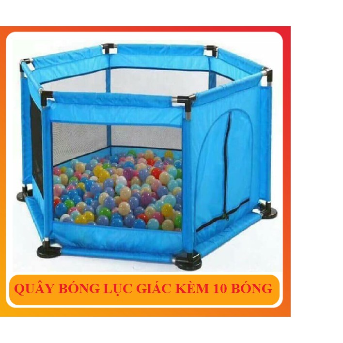 [SIÊU SALE] QUÂY CŨI LỤC GIÁC 2 TRONG 1 CÓ CỬA + 10 BÓNG