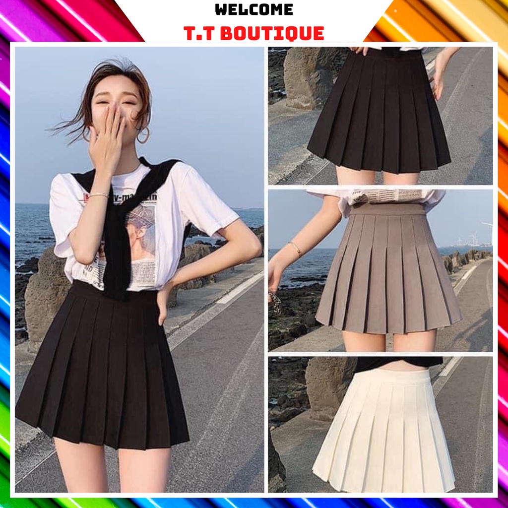 Chân váy xếp ly Tennis dáng chữ A xoè, Chân váy xếp ly chữ A [ kèm video thật ]