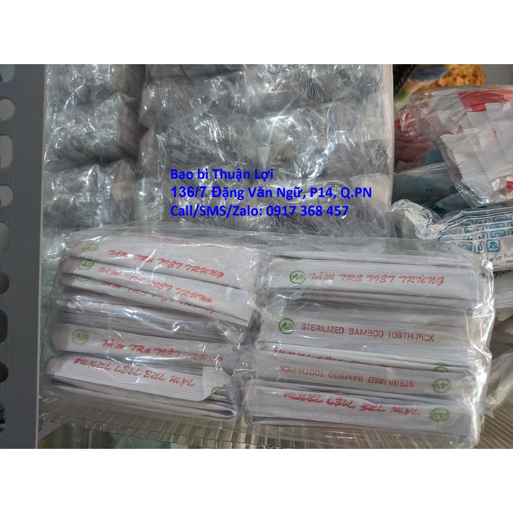 [1 bịch] Tăm tre / Tăm tiệt trùng trong bọc giấy Cao cấp _ Dùng cho quán ăn, bán mang đi và gia đình.