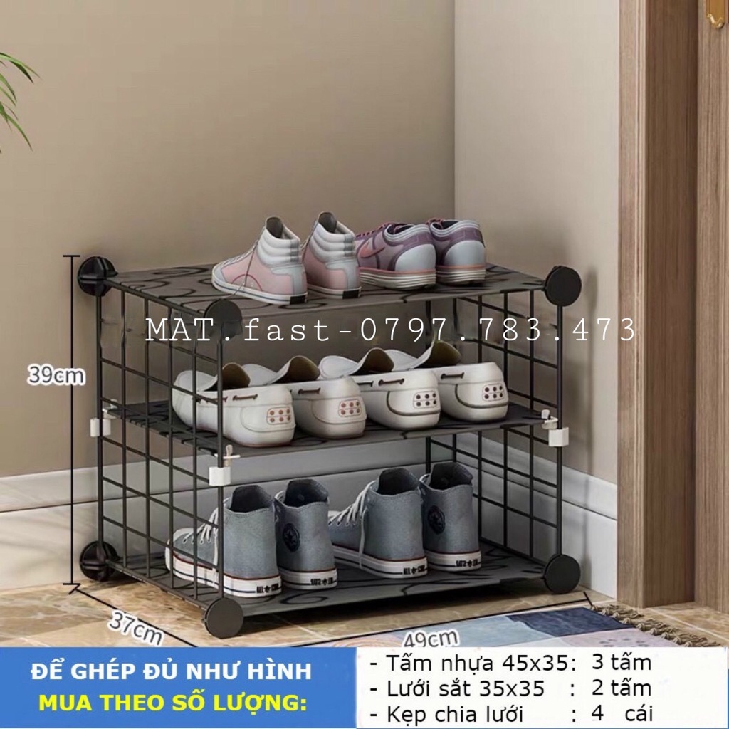 [ TẶNG CHỐT] Kệ Để Gìay- Kệ Tủ Nhiều Tầng Nhựa Kết Hợp Lưới Tiện ích Gọn Siêu Đẹp