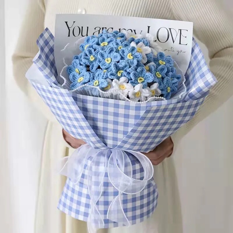 S1_Set Bó Hoa Giả Đan Len Thủ Công Handmade (ORDER 15-20N)