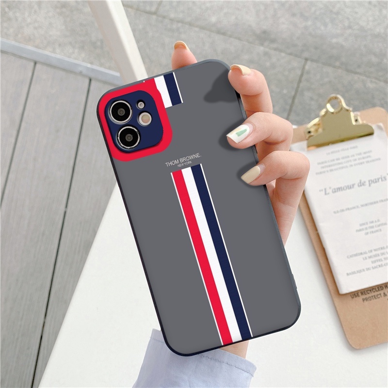 Ốp điện thoại IPHONE kẻ sọc Thom Brow.ne hot trend cho iphone 7plus 11 11promax 13 13promax x xs xsmax xr 8p 6plus 6s