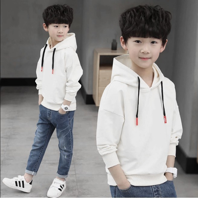 Áo hoodie nỉ trơn basic cho bé trai bé gái mềm mịn