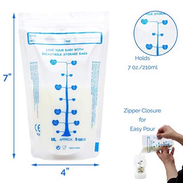 Túi trữ sữa Unimom Compact 210ml LAKIDS hộp 30 túi