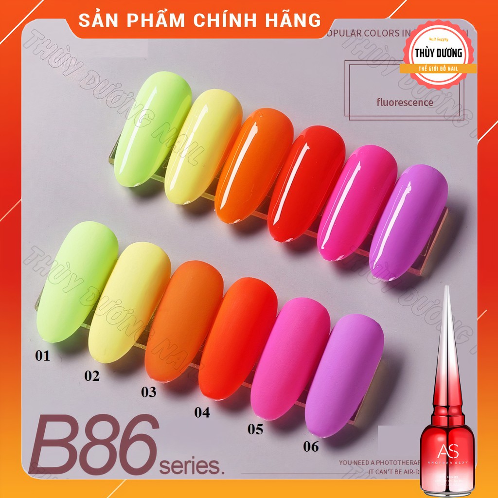 Sơn gel AS chính hãng chai đỏ mã B86 (màu Neon) 15ml