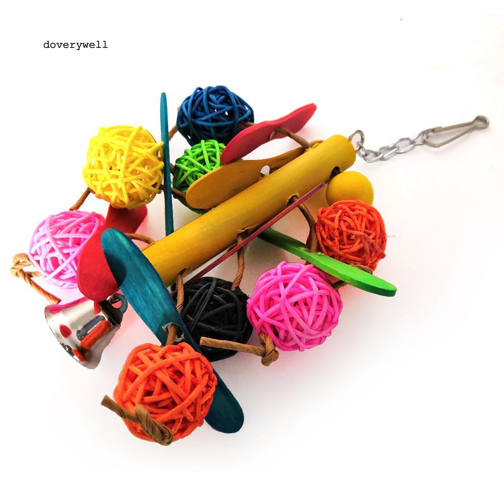 Đồ chơi dây treo trung đưa có chuông cho vẹt nhai gặm giải trí tiện dụng