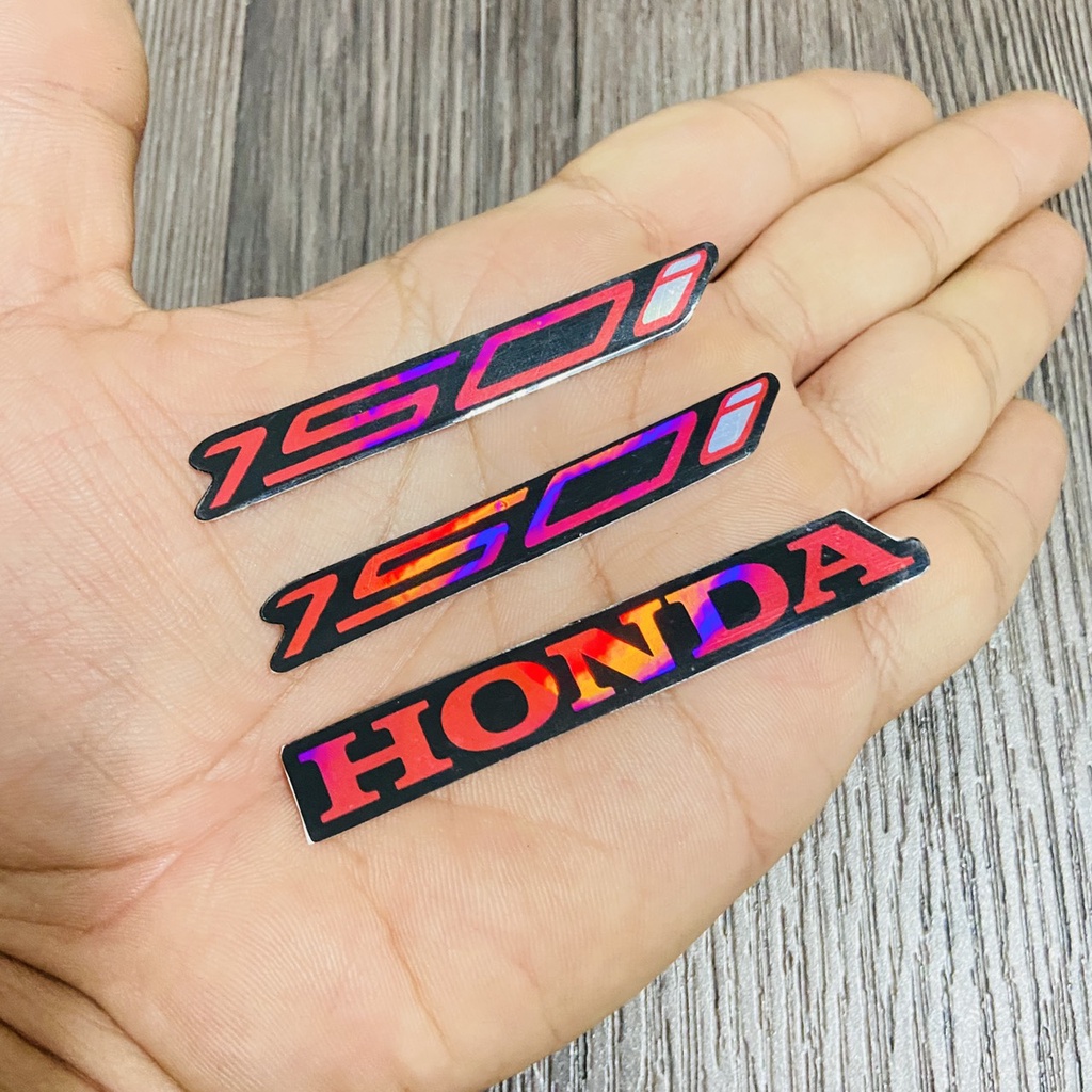 Combo 3 tem logo Honda 150i chất liệu chrome đỏ 7 màu dán Vario, Click, AB, Vision