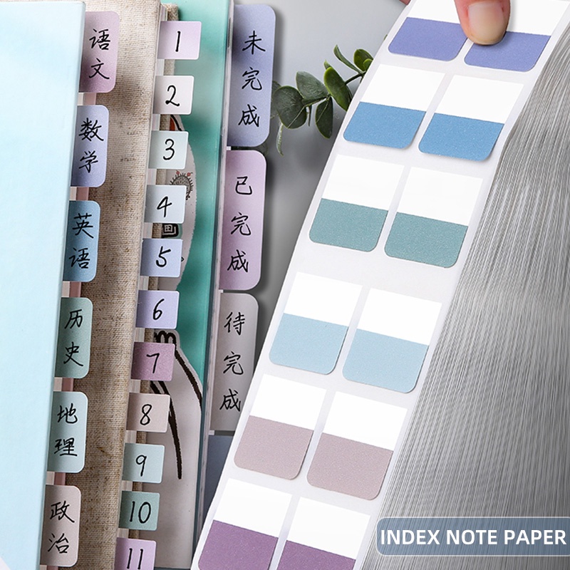 60/120/240 Pcs Morandi Label Sticky Note Student Index Note Paper