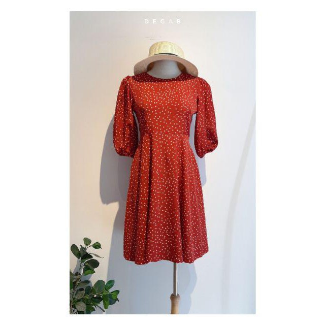 Đầm Nữ Bi Đỏ Thắt Eo Tay Lỡ