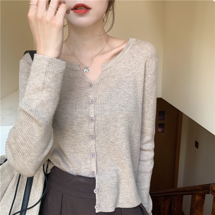  Áo khoác cardigan croptop dệt kim phong cách Hàn Quốc thời trang mới dành cho nữ | BigBuy360 - bigbuy360.vn