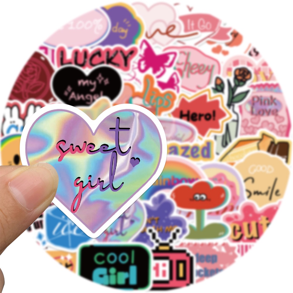 Bộ 40 Miếng Dán Chống Thấm Nước Họa Tiết Doodle Dễ Thương Dùng Trang Trí Vali / Guitar