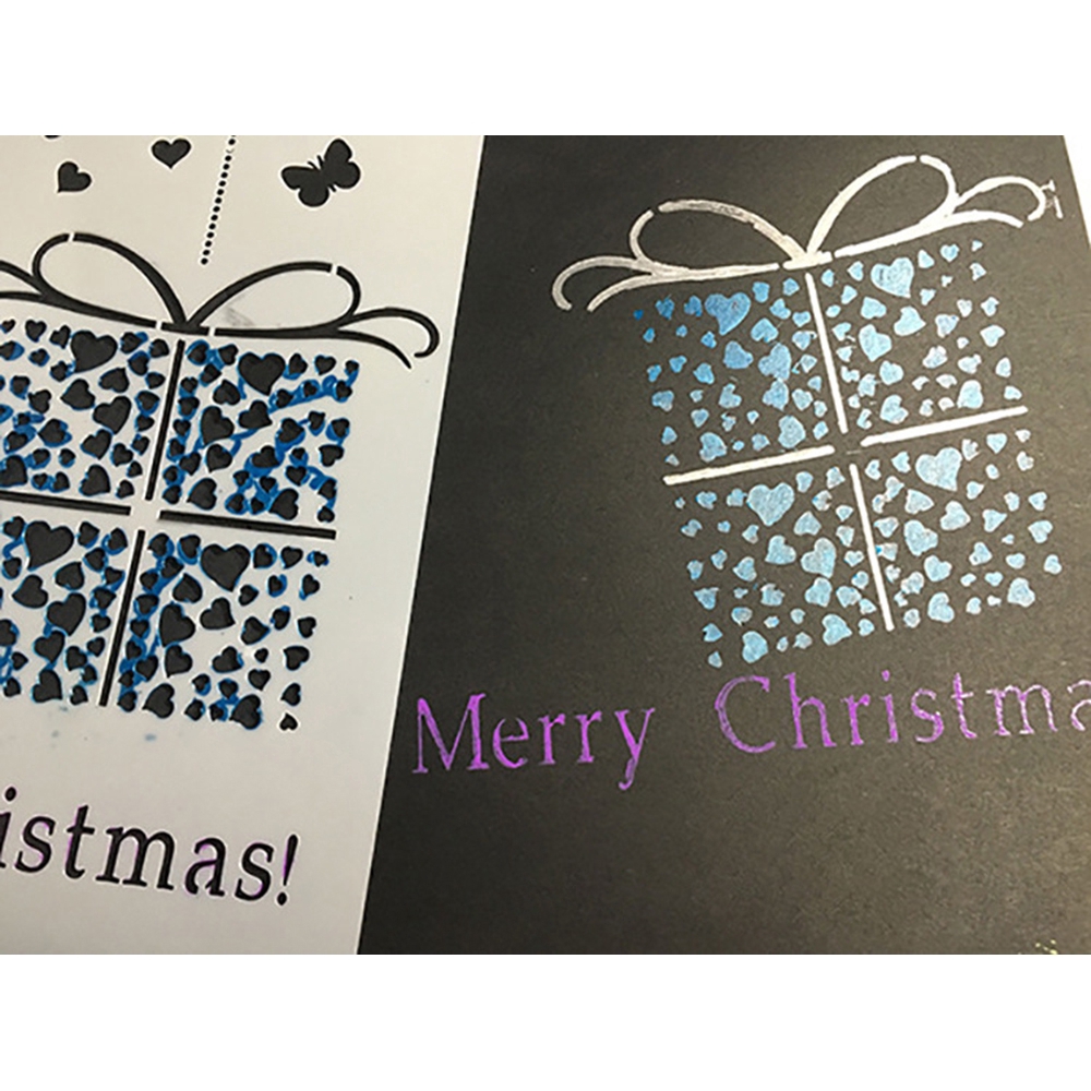 Khuôn Vẽ Khoét Rỗng Bằng Kim Loại Chủ Hoạ Tiết Chủ Đề Giáng Sinh Dùng Để Trang Trí DIY