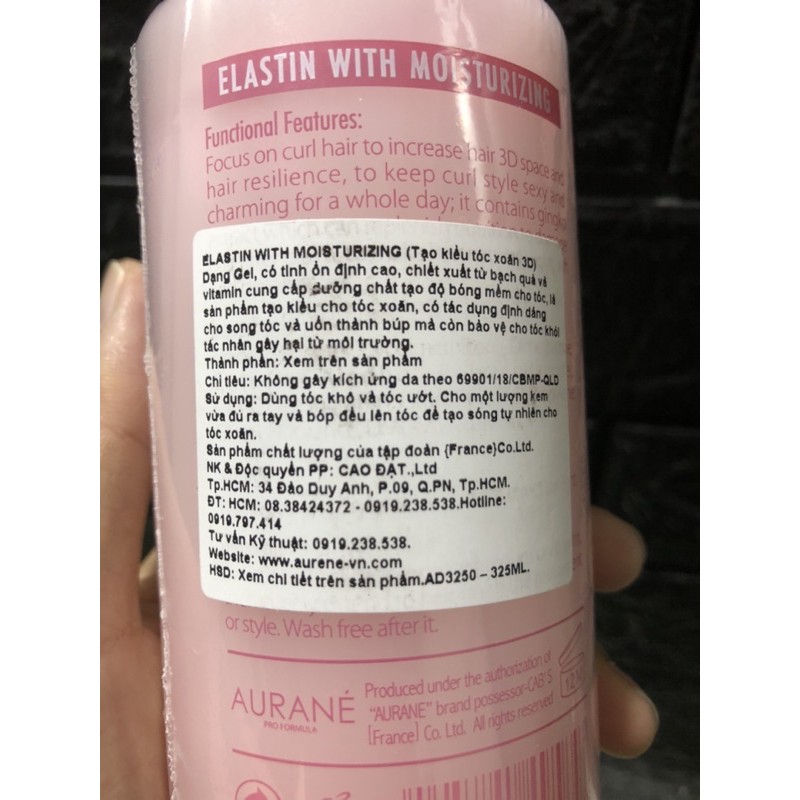 Gel Tạo Kiểu Uốn Aurane Elastin with Moisturizing 325ml (CAM KẾT CHÍNH HÃNG Ạ)