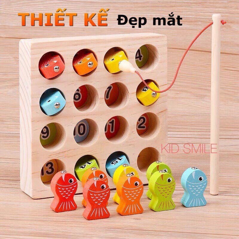 Đồ chơi câu cá bằng gỗ học số đếm và màu sắc cho bé từ 2-5 tuổi - DOZKIDZ