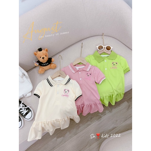 Váy Polo Lovely 3 Màu Cho Bé Gái 8-20kg