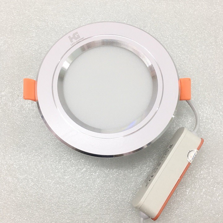 COMBO 10 ĐÈN LED ÂM TRẦN 7W VIỀN BẠC 3 CHẾ ĐỘ - ĐÈN LED ÂM TRẦN 3 MÀU - LIGHTING MART