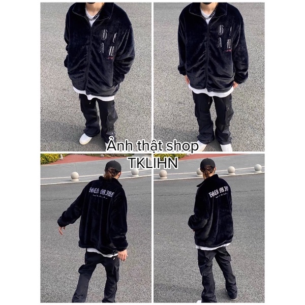 TKLIHN Áo khoác Lông UNISEX thêu chư B F A W hot FASHIONITA kèm 3 ẢNH THẬT CUỐI